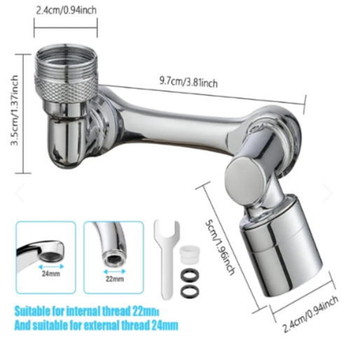 Grifo Giratorio 1080° Ahorra Agua Cocina